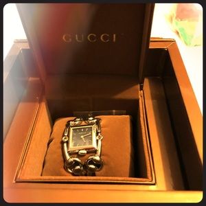 Silver buckle Gucci watch